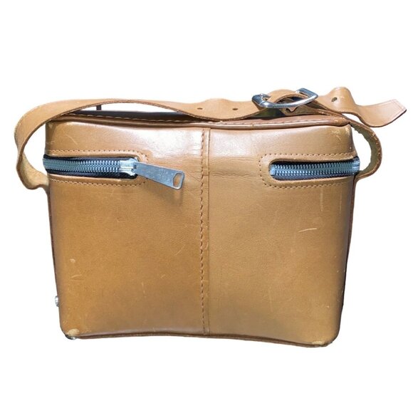 Vintage Belding Leather Camera Bag With Dual Buckle Closure & Top Handle - Picture 5 of 16